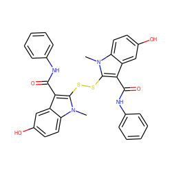 Cn1c(SSc2c(C(=O)Nc3ccccc3)c3cc(O)ccc3n2C)c(C(=O)Nc2ccccc2)c2cc(O)ccc21 ZINC000014944328