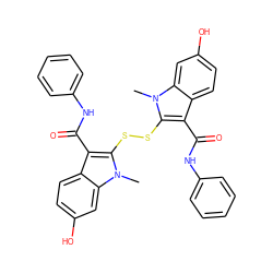 Cn1c(SSc2c(C(=O)Nc3ccccc3)c3ccc(O)cc3n2C)c(C(=O)Nc2ccccc2)c2ccc(O)cc21 ZINC000014944338