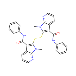 Cn1c(SSc2c(C(=O)Nc3ccccc3)c3cccnc3n2C)c(C(=O)Nc2ccccc2)c2cccnc21 ZINC000014944348