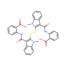 Cn1c(SSc2c(C(=O)Nc3ccccc3C(=O)O)c3ccccc3n2C)c(C(=O)Nc2ccccc2C(=O)O)c2ccccc21 ZINC000027728074