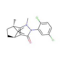 Cn1c2c(c(=O)n1-c1cc(Cl)ccc1Cl)[C@H]1CC[C@]2(C)C1(C)C ZINC000035278159