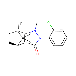 Cn1c2c(c(=O)n1-c1ccccc1Cl)[C@H]1CC[C@]2(C)C1(C)C ZINC000035285335