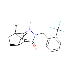 Cn1c2c(c(=O)n1Cc1ccccc1C(F)(F)F)[C@H]1CC[C@]2(C)C1(C)C ZINC000035285346