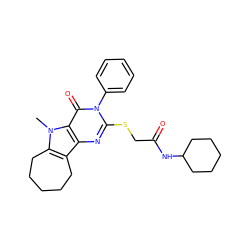 Cn1c2c(c3nc(SCC(=O)NC4CCCCC4)n(-c4ccccc4)c(=O)c31)CCCCC2 ZINC001772592279