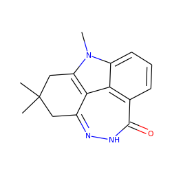 Cn1c2c3c(n[nH]c(=O)c4cccc1c34)CC(C)(C)C2 ZINC000150189142