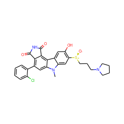 Cn1c2cc([S@@+]([O-])CCCN3CCCC3)c(O)cc2c2c3c(c(-c4ccccc4Cl)cc21)C(=O)NC3=O ZINC000029126848