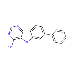 Cn1c2cc(-c3ccccc3)ccc2c2ncnc(N)c21 ZINC000072125007