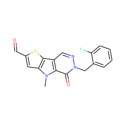 Cn1c2cc(C=O)sc2c2cnn(Cc3ccccc3F)c(=O)c21 ZINC000036380221