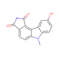 Cn1c2ccc(O)cc2c2c3c(ccc21)C(=O)NC3=O ZINC000040847792