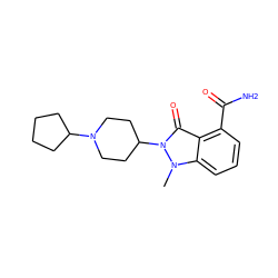 Cn1c2cccc(C(N)=O)c2c(=O)n1C1CCN(C2CCCC2)CC1 ZINC000146765837