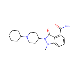 Cn1c2cccc(C(N)=O)c2c(=O)n1C1CCN(C2CCCCC2)CC1 ZINC000146740493