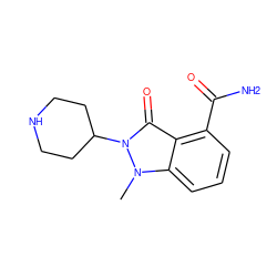 Cn1c2cccc(C(N)=O)c2c(=O)n1C1CCNCC1 ZINC000146700283