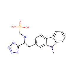 Cn1c2ccccc2c2ccc(C[C@@H](NCP(=O)(O)O)c3nnn[nH]3)cc21 ZINC000013805004