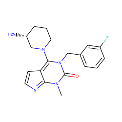 Cn1c2nccc-2c(N2CCC[C@@H](N)C2)n(Cc2cccc(F)c2)c1=O ZINC000169710338