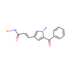 Cn1cc(/C=C/C(=O)NO)cc1C(=O)c1ccccc1 ZINC000013559687