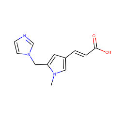 Cn1cc(/C=C/C(=O)O)cc1Cn1ccnc1 ZINC000027995322