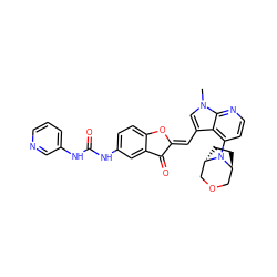 Cn1cc(/C=C2\Oc3ccc(NC(=O)Nc4cccnc4)cc3C2=O)c2c(N3[C@H]4CC[C@H]3COC4)ccnc21 ZINC000100102248