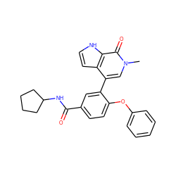 Cn1cc(-c2cc(C(=O)NC3CCCC3)ccc2Oc2ccccc2)c2cc[nH]c2c1=O ZINC000146711604