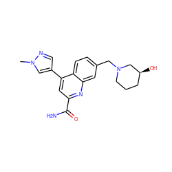 Cn1cc(-c2cc(C(N)=O)nc3cc(CN4CCC[C@H](O)C4)ccc23)cn1 ZINC000221619430