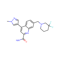 Cn1cc(-c2cc(C(N)=O)nc3cc(CN4CCCC(F)(F)C4)ccc23)cn1 ZINC000221609236