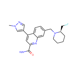 Cn1cc(-c2cc(C(N)=O)nc3cc(CN4CCCC[C@@H]4CF)ccc23)cn1 ZINC000205653597