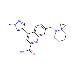 Cn1cc(-c2cc(C(N)=O)nc3cc(CN4CCCCC45CC5)ccc23)cn1 ZINC000205653566