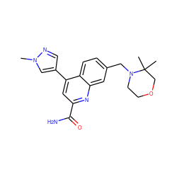 Cn1cc(-c2cc(C(N)=O)nc3cc(CN4CCOCC4(C)C)ccc23)cn1 ZINC000221616169