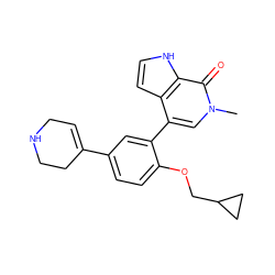 Cn1cc(-c2cc(C3=CCNCC3)ccc2OCC2CC2)c2cc[nH]c2c1=O ZINC000146712991