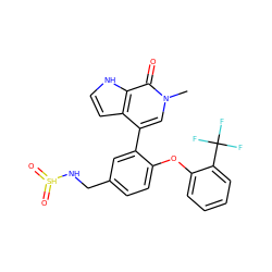 Cn1cc(-c2cc(CN[SH](=O)=O)ccc2Oc2ccccc2C(F)(F)F)c2cc[nH]c2c1=O ZINC001772657246