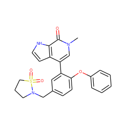 Cn1cc(-c2cc(CN3CCCS3(=O)=O)ccc2Oc2ccccc2)c2cc[nH]c2c1=O ZINC000146409621