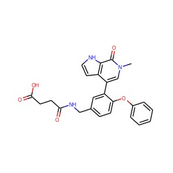 Cn1cc(-c2cc(CNC(=O)CCC(=O)O)ccc2Oc2ccccc2)c2cc[nH]c2c1=O ZINC000146718106