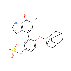 Cn1cc(-c2cc(NS(C)(=O)=O)ccc2OC2C3CC4CC(C3)CC2C4)c2cc[nH]c2c1=O ZINC001772593975