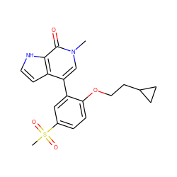 Cn1cc(-c2cc(S(C)(=O)=O)ccc2OCCC2CC2)c2cc[nH]c2c1=O ZINC000146315746