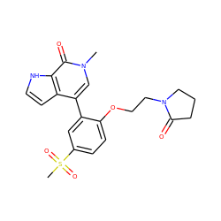 Cn1cc(-c2cc(S(C)(=O)=O)ccc2OCCN2CCCC2=O)c2cc[nH]c2c1=O ZINC000146473789