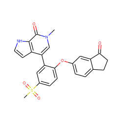 Cn1cc(-c2cc(S(C)(=O)=O)ccc2Oc2ccc3c(c2)C(=O)CC3)c2cc[nH]c2c1=O ZINC000146755887