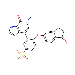 Cn1cc(-c2cc(S(C)(=O)=O)ccc2Oc2ccc3c(c2)CCC3=O)c2cc[nH]c2c1=O ZINC000146759347