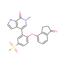 Cn1cc(-c2cc(S(C)(=O)=O)ccc2Oc2cccc3c2CCC3=O)c2cc[nH]c2c1=O ZINC000146786032