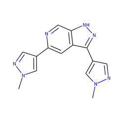 Cn1cc(-c2cc3c(-c4cnn(C)c4)n[nH]c3cn2)cn1 ZINC000205260548