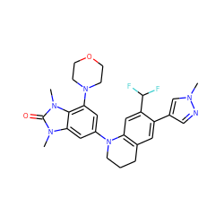 Cn1cc(-c2cc3c(cc2C(F)F)N(c2cc(N4CCOCC4)c4c(c2)n(C)c(=O)n4C)CCC3)cn1 ZINC001772658153