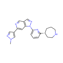 Cn1cc(-c2cc3c(cn2)cnn3-c2cccc([C@@H]3CCCNCC3)n2)cn1 ZINC000216483737