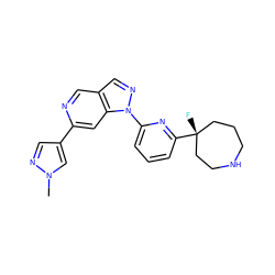 Cn1cc(-c2cc3c(cn2)cnn3-c2cccc([C@]3(F)CCCNCC3)n2)cn1 ZINC000216483850