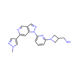 Cn1cc(-c2cc3c(cn2)cnn3-c2cccc(N3CC(CN)C3)n2)cn1 ZINC000211020878