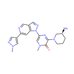 Cn1cc(-c2cc3c(cn2)cnn3-c2cn(C)c(=O)c(N3CCC[C@H](N)C3)n2)cn1 ZINC000211017376