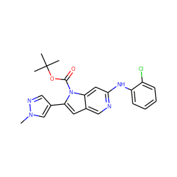 Cn1cc(-c2cc3cnc(Nc4ccccc4Cl)cc3n2C(=O)OC(C)(C)C)cn1 ZINC000103250476