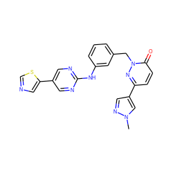 Cn1cc(-c2ccc(=O)n(Cc3cccc(Nc4ncc(-c5cncs5)cn4)c3)n2)cn1 ZINC000653700788