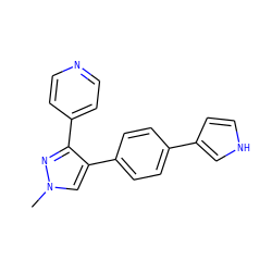 Cn1cc(-c2ccc(-c3cc[nH]c3)cc2)c(-c2ccncc2)n1 ZINC000071332145