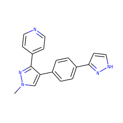 Cn1cc(-c2ccc(-c3cc[nH]n3)cc2)c(-c2ccncc2)n1 ZINC000040424253