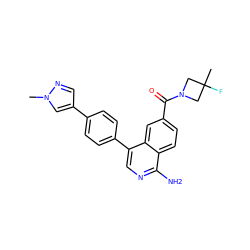 Cn1cc(-c2ccc(-c3cnc(N)c4ccc(C(=O)N5CC(C)(F)C5)cc34)cc2)cn1 ZINC000653826077