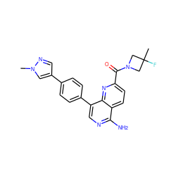 Cn1cc(-c2ccc(-c3cnc(N)c4ccc(C(=O)N5CC(C)(F)C5)nc34)cc2)cn1 ZINC000653823900