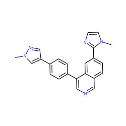 Cn1cc(-c2ccc(-c3cncc4ccc(-c5nccn5C)cc34)cc2)cn1 ZINC000653825364